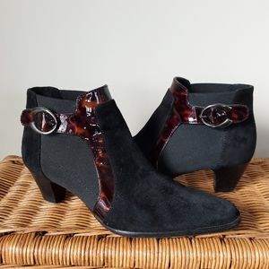 Prevata Women's Black Suede Bootie Made in Italy Size 6